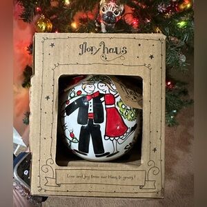 NWT “Our First Christmas Together” male & female couple hand painted ornament 